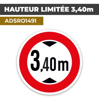 Autocollant | HAUTEUR LIMITEE 3,40m | Format Rond