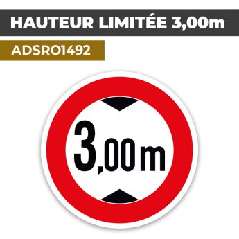 Autocollant | HAUTEUR LIMITEE 3m | Format Rond
