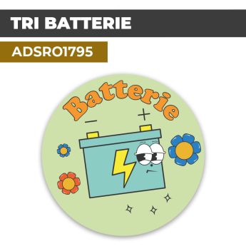 Autocollant TRI BATTERIE | Recyclage et Tri Sélectif