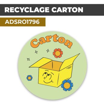 Autocollant RECYCLAGE CARTON | Recyclage et Tri Sélectif
