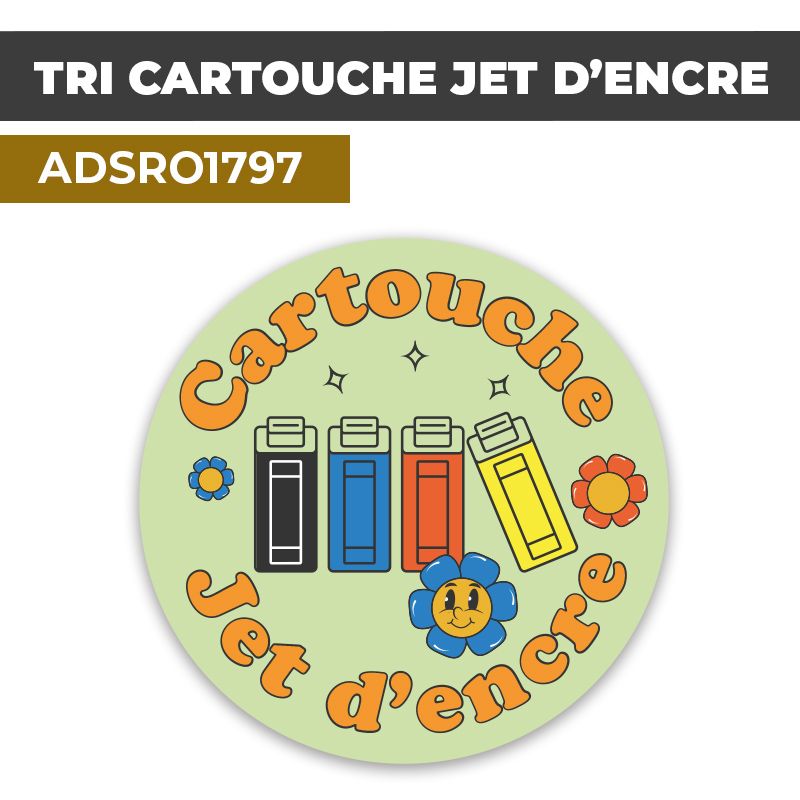 Autocollant TRI CARTOUCHE JET D'ENCRE | Recyclage et Tri Sélectif