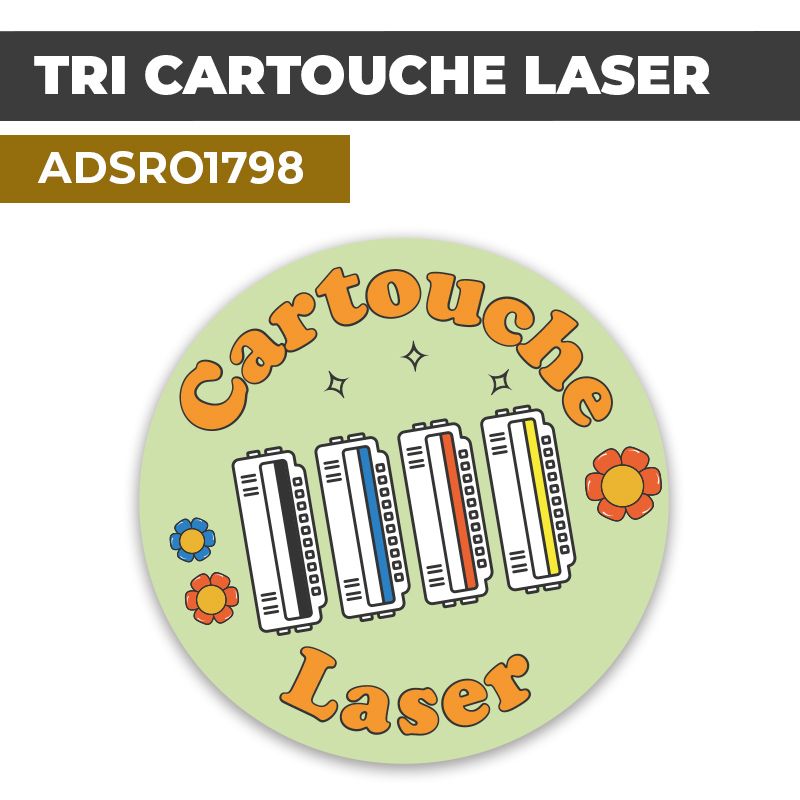 Autocollant TRI CARTOUCHE LASER | Recyclage et Tri Sélectif
