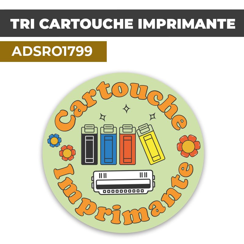 Autocollant TRI CARTOUCHE IMPRIMANTE | Recyclage et Tri Sélectif