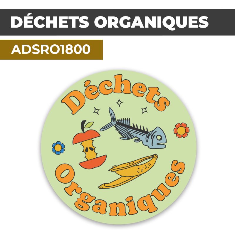 Autocollant DÉCHETS ORGANIQUES | Déchets et Poubelles