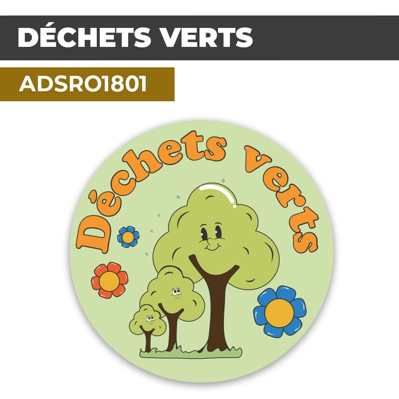 Autocollant DÉCHETS VERTS | Déchets et Poubelles