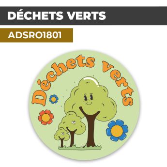 Autocollant DÉCHETS VERTS | Déchets et Poubelles