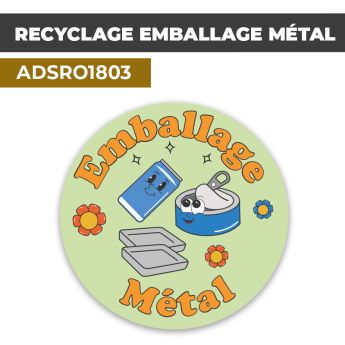 Autocollant RECYCLAGE EMBALLAGE MÉTAL | Recyclage et Tri Sélectif