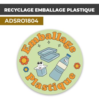 Autocollant RECYCLAGE EMBALLAGE PLASTIQUE | Recyclage et Tri Sélectif