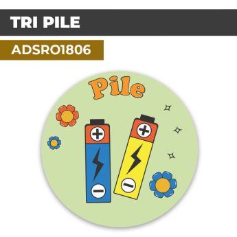 Autocollant TRI PILE | Recyclage et Tri Sélectif