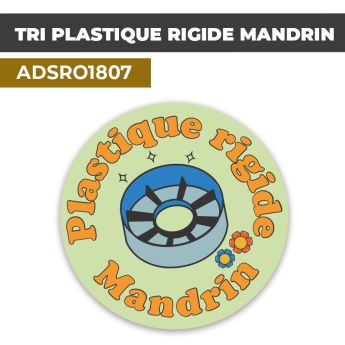 Autocollant TRI PLASTIQUE RIGIDE MANDRIN | Recyclage et Tri Sélectif