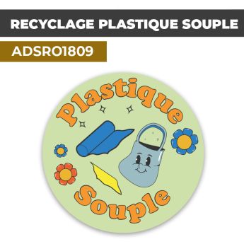 Autocollant RECYCLAGE PLASTIQUE SOUPLE | Recyclage et Tri Sélectif