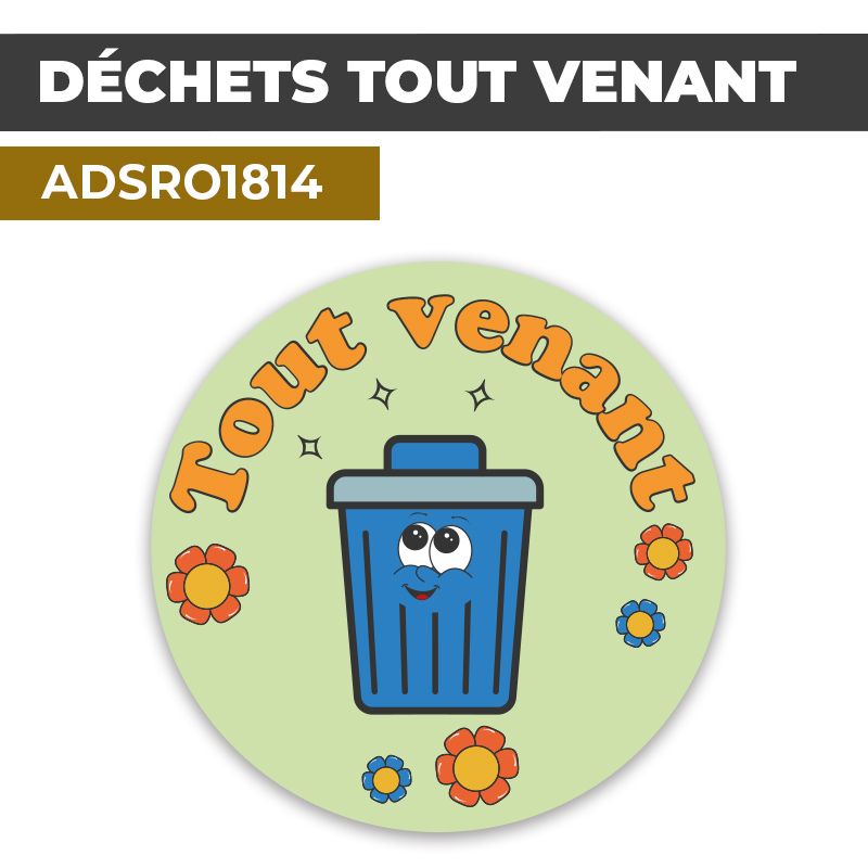 Autocollant DÉCHETS TOUT VENANT | Déchets et Poubelles