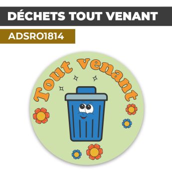 Autocollant DÉCHETS TOUT VENANT | Déchets et Poubelles