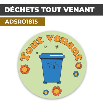 Autocollant DÉCHETS TOUT VENANT | Déchets et Poubelles