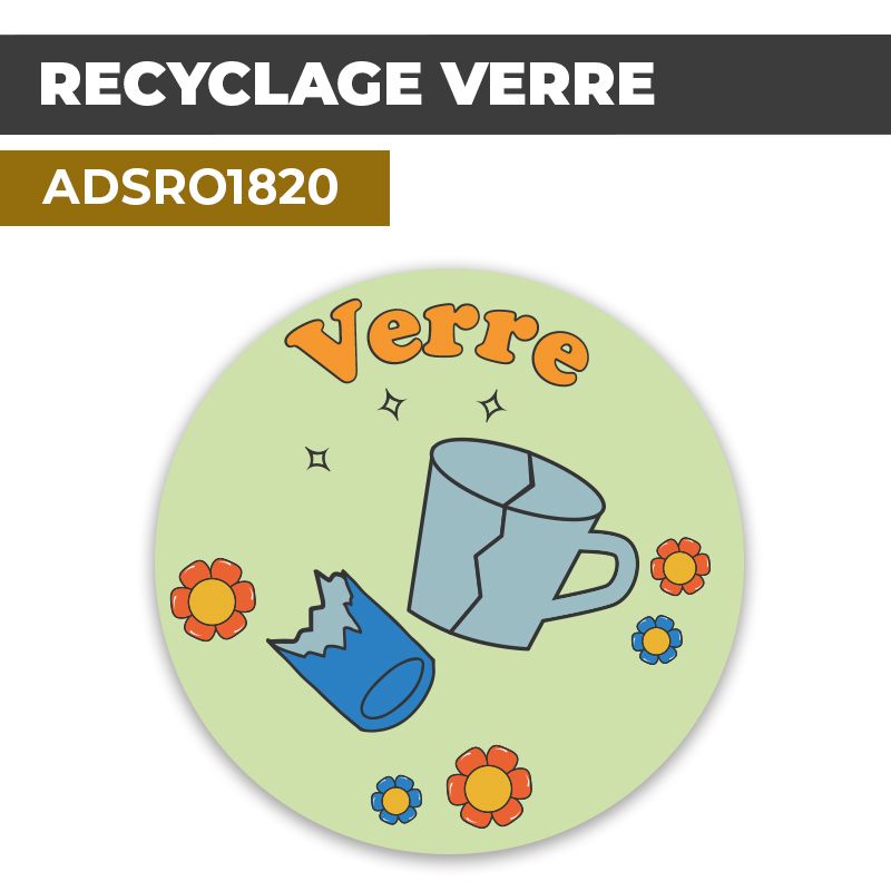 Autocollant RECYCLAGE VERRE | Recyclage et Tri Sélectif