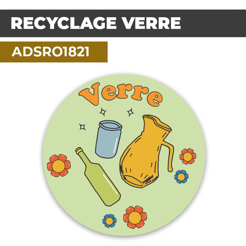 Autocollant RECYCLAGE VERRE | Recyclage et Tri Sélectif