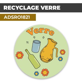Autocollant RECYCLAGE VERRE | Recyclage et Tri Sélectif