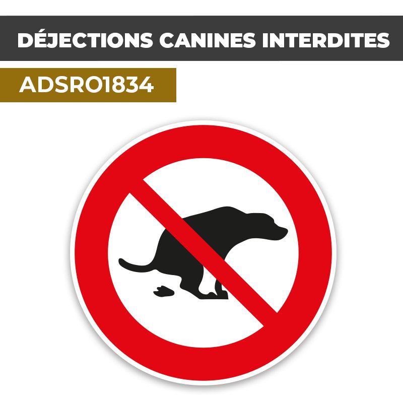 Autocollant DÉJECTIONS CANINES INTERDITES | Comportements à respecter