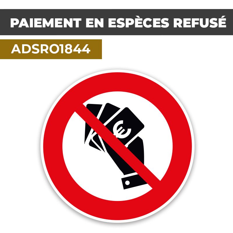 Autocollant PAIEMENT EN ESPÈCES | Moyens de Paiement