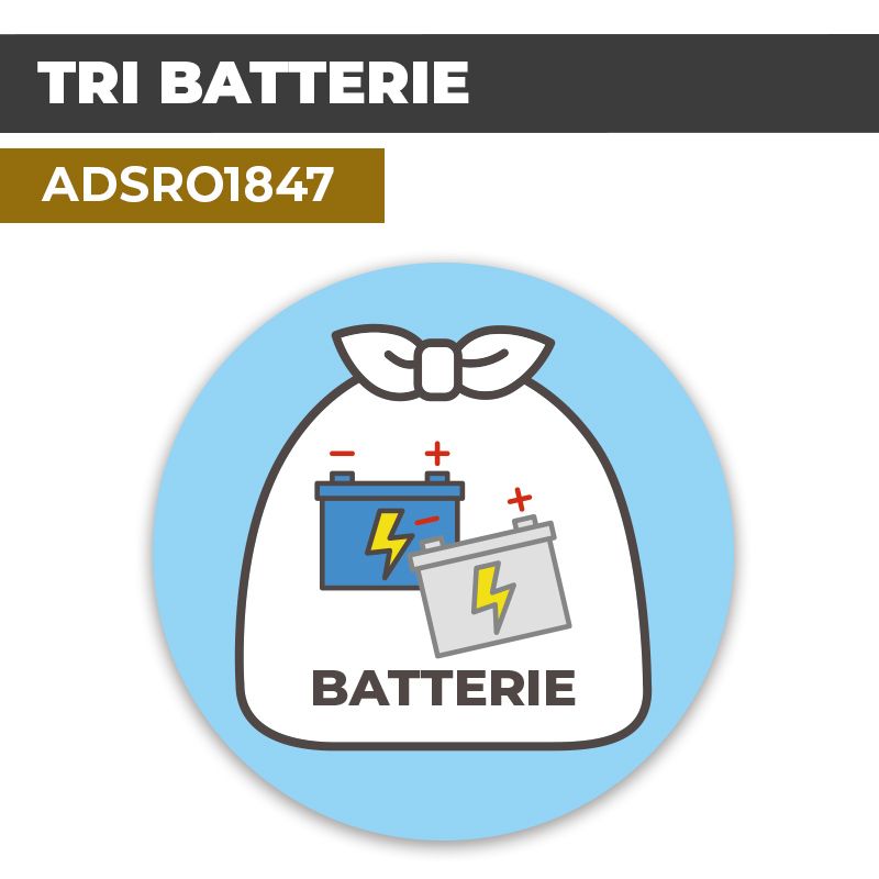 Autocollant TRI BATTERIE | Recyclage et Tri Sélectif