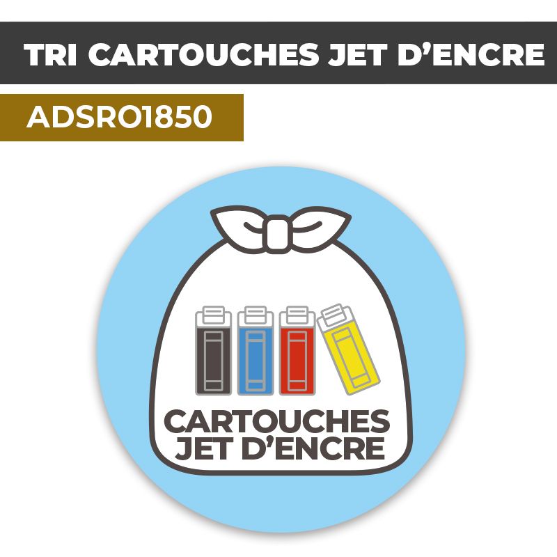 Autocollant TRI CARTOUCHES JET D'ENCRE | Recyclage et Tri Sélectif