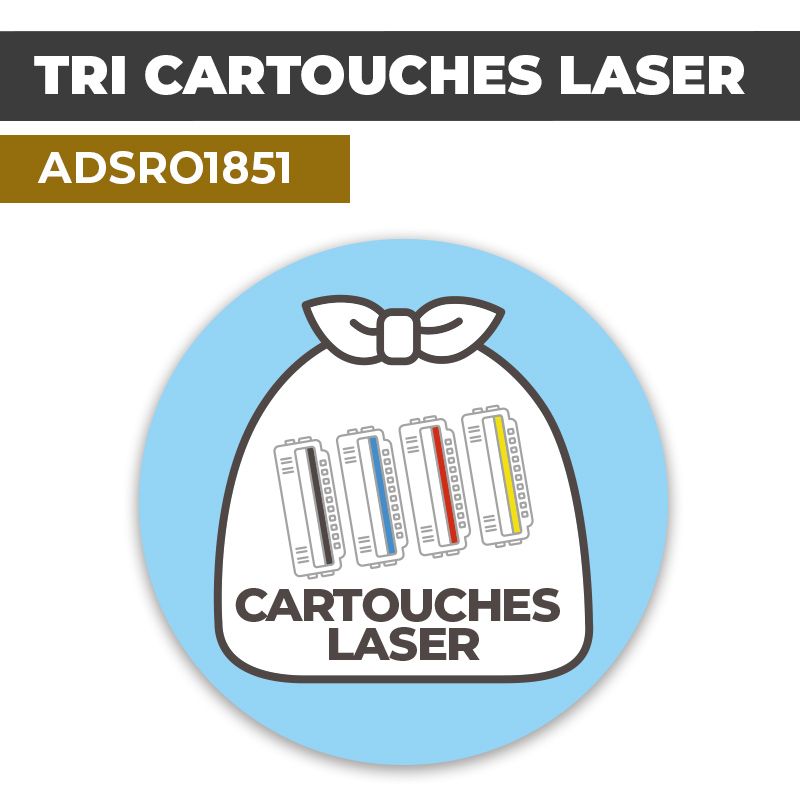 Autocollant TRI CARTOUCHES LASER | Recyclage et Tri Sélectif