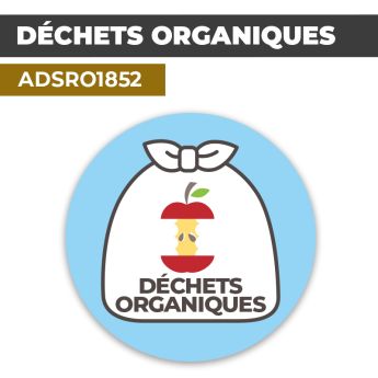 Autocollant DÉCHETS ORGANIQUES | Déchets et Poubelles