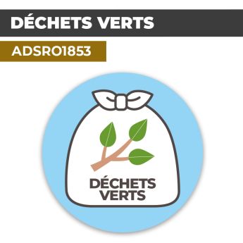 Autocollant DÉCHETS VERTS | Déchets et Poubelles