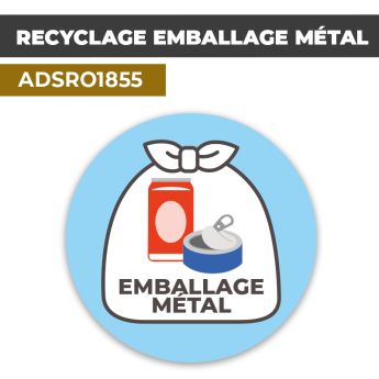Autocollant RECYCLAGE EMBALLAGE MÉTAL | Recyclage et Tri Sélectif