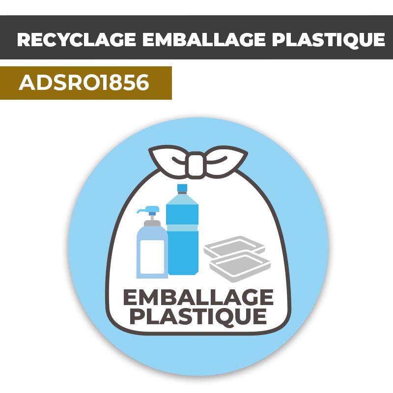 Autocollant RECYCLAGE EMBALLAGE PLASTIQUE | Recyclage et Tri Sélectif