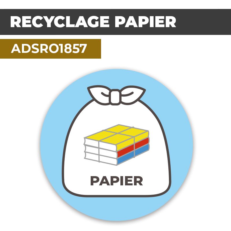 Autocollant RECYCLAGE PAPIER | Recyclage et Tri Sélectif