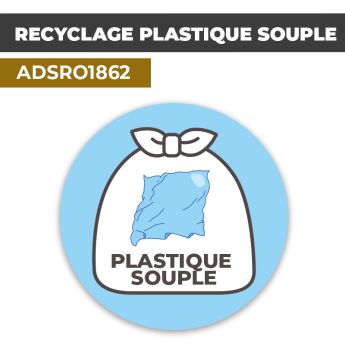 Autocollant RECYCLAGE PLASTIQUE SOUPLE | Recyclage et Tri Sélectif