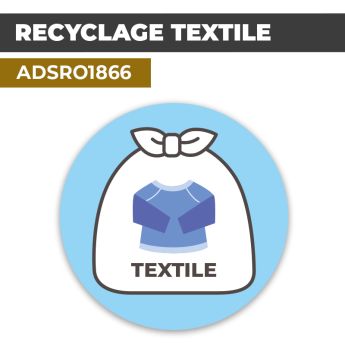 Autocollant RECYCLAGE TEXTILE | Recyclage et Tri Sélectif