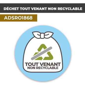 Autocollant DÉCHETS TOUT VENANT NON RECYCLABLE | Déchets et Poubelles