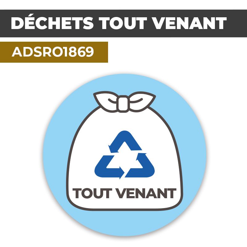 Autocollant DÉCHETS TOUT VENANT | Déchets et Poubelles