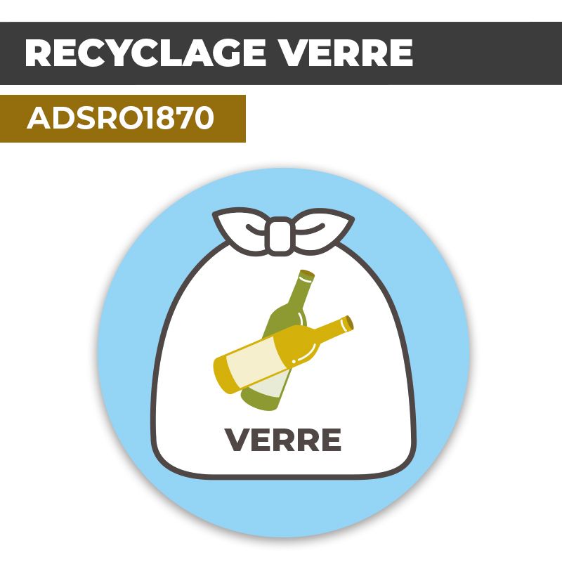 Autocollant RECYCLAGE VERRE | Recyclage et Tri Sélectif