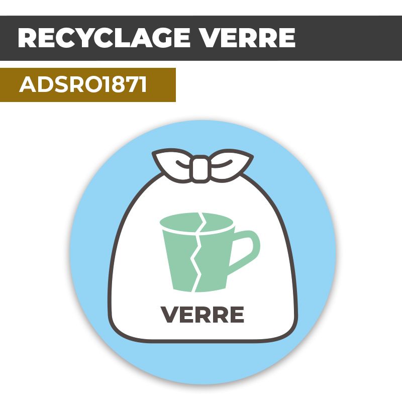 Autocollant RECYCLAGE VERRE | Recyclage et Tri Sélectif