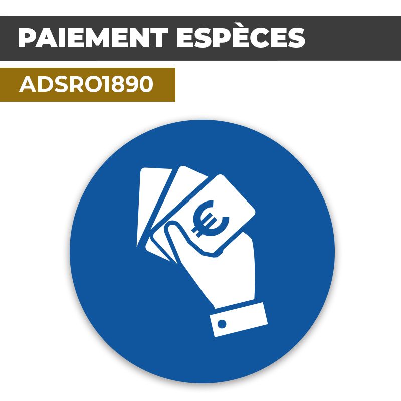 Autocollant PAIEMENT ESPÈCES | Moyens de paiement