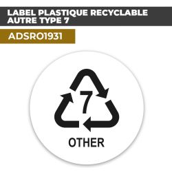 Autocollant LABEL PLASTIQUE RECYCLABLE AUTRES TYPE 7 | Certifications et Labels