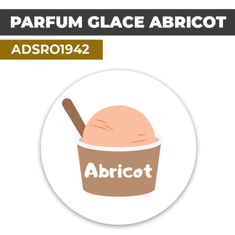 Autocollant PARFUM GLACE ABRICOT | Présentation de produits de restauration