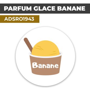 Autocollant PARFUM GLACE BANANE | Présentation de produits de restauration