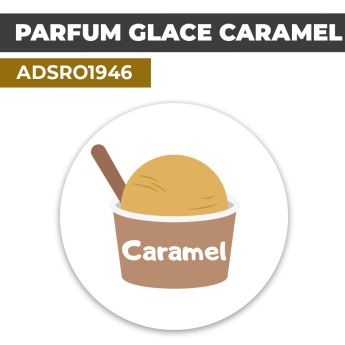 Autocollant PARFUM GLACE CARAMEL | Présentation de produits de restauration