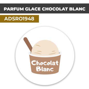 Autocollant PARFUM GLACE CHOCOLAT BLANC | Présentation de produits de restauration