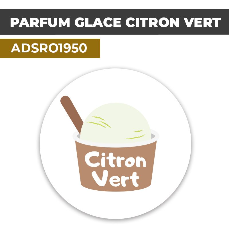 Autocollant PARFUM GLACE CITRON VERT | Présentation de produits de restauration