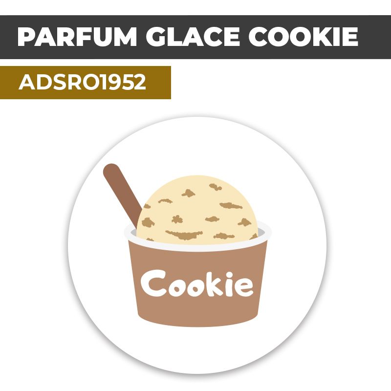 Autocollant PARFUM GLACE COOKIE | Présentation de produits de restauration