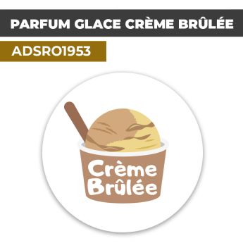 Autocollant PARFUM GLACE CRÈME BRÛLÉE | Présentation de produits de restauration