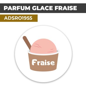 Autocollant PARFUM GLACE FRAISE | Présentation de produits de restauration
