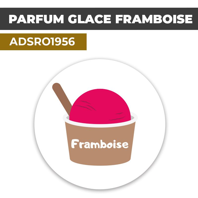 Autocollant PARFUM GLACE FRAMBOISE | Présentation de produits de restauration