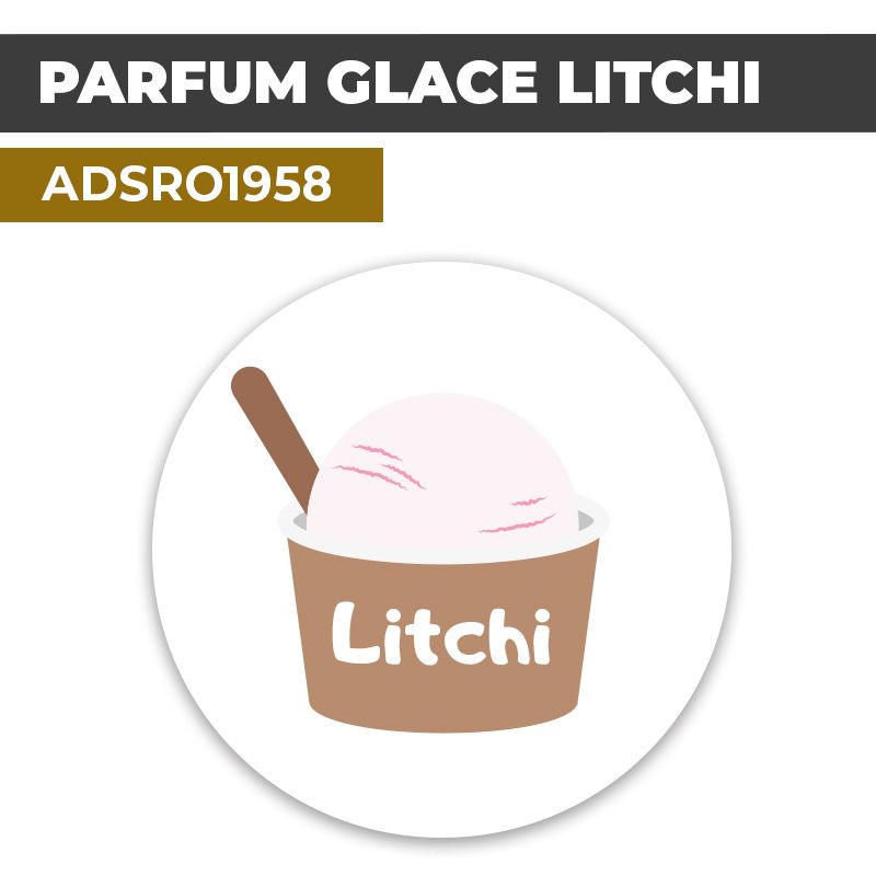 Autocollant PARFUM GLACE LITCHI | Présentation de produits de restauration