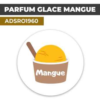 Autocollant PARFUM GLACE MANGUE | Présentation de produits de restauration